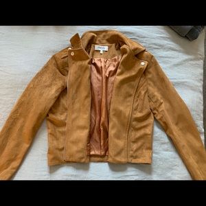 Faux Suede Tan Moto Jacket - New